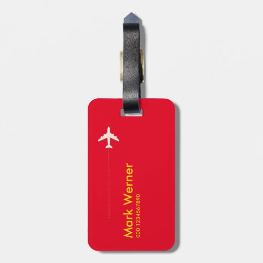 Grappig identificatiemiddel: "Hier gaan we weer!" Bagagelabel (Achterkant verticaal)