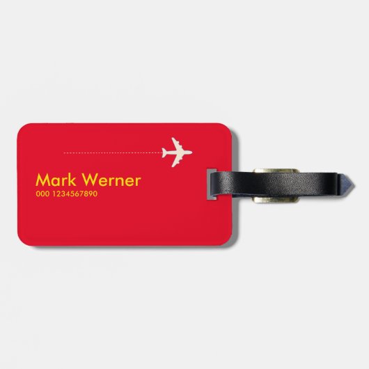 Grappig identificatiemiddel: "Hier gaan we weer!" Bagagelabel (Achterkant horizontaal)