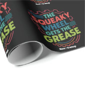 Grappig Idiom Retro Squeaky Wheel krijgt het vet Cadeaupapier (Rol Hoek)