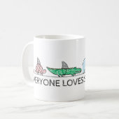 Grappig iedereen houdt van Shark Week Koffiemok (Voorkant links)