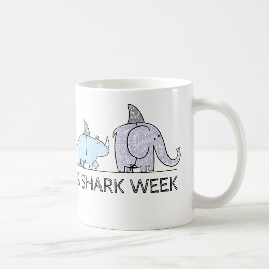 Grappig iedereen houdt van Shark Week Koffiemok (Rechts)