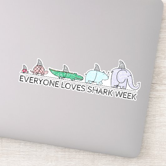 Grappig iedereen houdt van Shark Week Sticker (Detail)