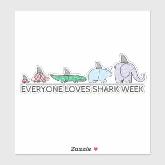 Grappig iedereen houdt van Shark Week Sticker (Vel)