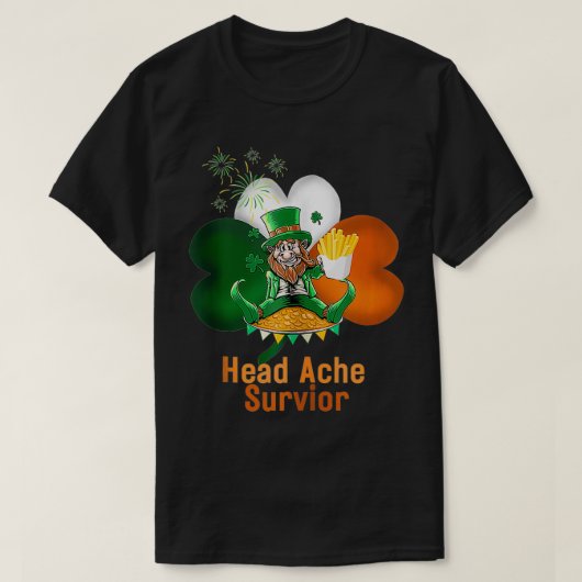 Grappig Iers Drink Hoofd Pijn Survivor Chips T-shirt (Design voorkant)