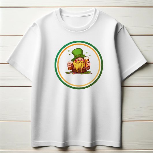 Grappig Iers Leprechaun Bier & Shamrocks T-shirt