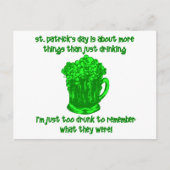 Grappig Iers St Patricks Drink Briefkaart (Voorkant)