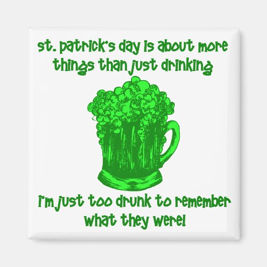 Grappig Iers St Patricks Drink Magneet (Voorkant)