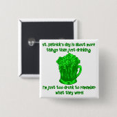 Grappig Iers St Patricks Drink Vierkante Button 5,1 Cm (Voorkant /achterkant)