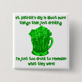 Grappig Iers St Patricks Drink Vierkante Button 5,1 Cm
