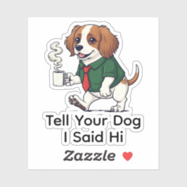 Grappig Iers Water Spaniel Zakelijk Pak Koffie Sticker
