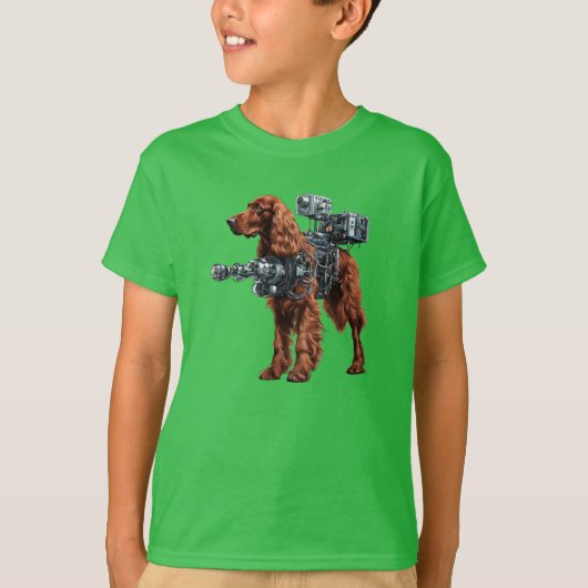 Grappig Ierse Setter Robot Kinder T-Shirt (Voorkant)