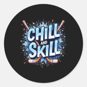 Grappig Ijshockey Citaat Geschenk Vaardigheid Ronde Sticker