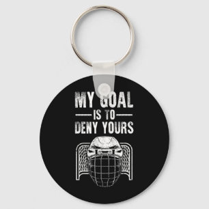 Grappig IJshockey Doelman Design Kinderen Mannen V Sleutelhanger