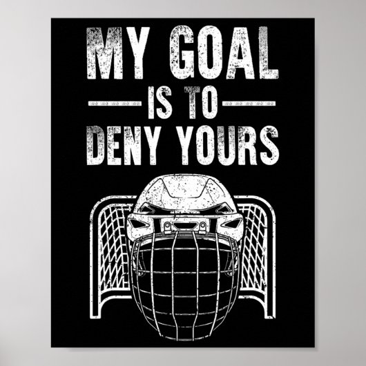 Grappig IJshockey Keeper Ontwerp Kinderen Mannen V Poster (Voorkant)