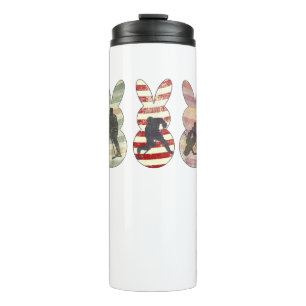 Grappig IJshockey Sport Paashaas Konijnen Pasen Thermosbeker