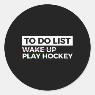 Grappig IJshockey Veldhockey Takenlijst Wakker Wor Ronde Sticker