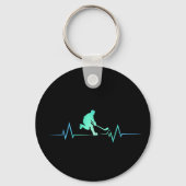 Grappig IJshockeyspeler Heartbeat Hockey Gift Sleutelhanger (Achterkant)