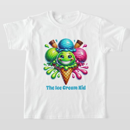 Grappig ijsje kind tekst toevoegen t-shirt (Laagn)