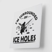 Grappig ijsvisquote vierkante klok (Hoek)