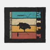 Grappig Ijsvissen Fleece Deken (Voorkant (Horizontaal))