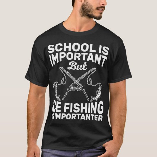 Grappig Ijsvissen Importanter Kinderen Student Ges T-shirt (Voorkant)