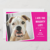 Grappig, ik at de Stoute Lijst Schattige Hond Feestdagenkaart (Voorkant)