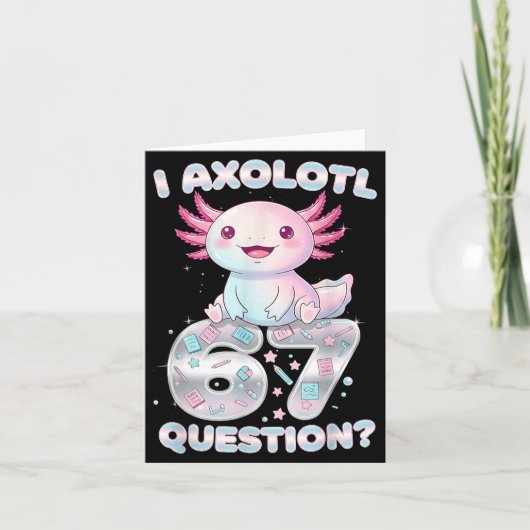 Grappig Ik Axolotl 67 Vragen Zes Zeven Axolotl Jon Kaart (Voorkant)