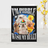 Grappig Ik Ben Bble Hond Puppies Was Mijn Buik Sch Kaart (Gele Bloem)