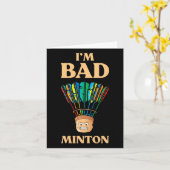 Grappig ik ben D Minton Shuttle Dminton Speler  Kaart (Gele Bloem)