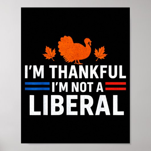 Grappig Ik Ben Dankbaar Dat Ik Geen Liberale Vinta Poster (Voorkant)