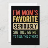 grappig ik ben de favoriete zoon dochter van mama  feestdagenkaart (Voorkant / Achterkant)