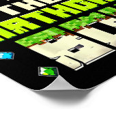Grappig ik ben de jarige jongen video gamer pixel  poster (Hoek)