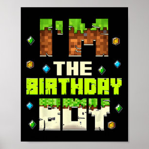 Grappig ik ben de jarige jongen video gamer pixel  poster