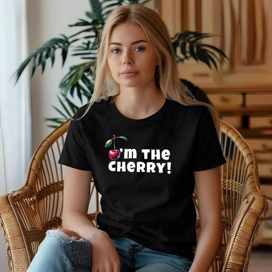 Grappig ik ben de kers vibe slogan moederdag t-shirt