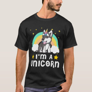Grappig Ik ben een eenhoorn Siberische husky hond T-shirt