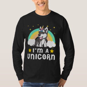 Grappig Ik ben een eenhoorn Siberische husky hond T-shirt