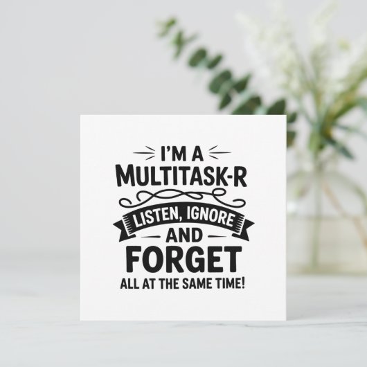 Grappig Ik ben een Multitasker Zeggen Moeder Leven Kaart (Staand voorkant)