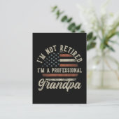Grappig "Ik Ben Een Professioneel Opa" Pensioen Briefkaart (Staand voorkant)