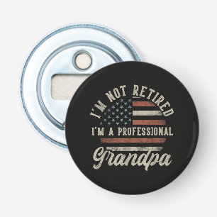 Grappig "Ik Ben Een Professioneel Opa" Pensioen Button Flesopener