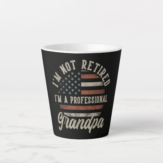 Grappig "Ik Ben Een Professioneel Opa" Pensioen Latte Mok (Voorkant)