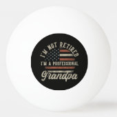 Grappig "Ik Ben Een Professioneel Opa" Pensioen Pingpongbal (Achterkant)
