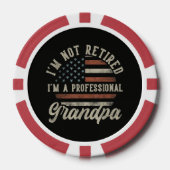 Grappig "Ik Ben Een Professioneel Opa" Pensioen Poker Chips (Voorkant)