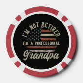 Grappig "Ik Ben Een Professioneel Opa" Pensioen Poker Chips (Achterkant)