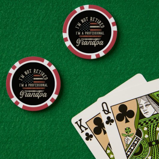Grappig "Ik Ben Een Professioneel Opa" Pensioen Poker Chips (Pokertafel (Dubbel))