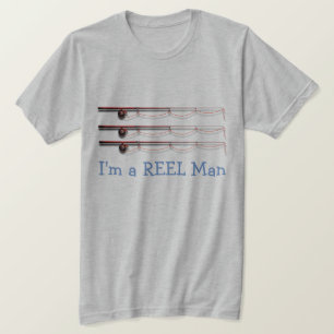 Grappig "Ik ben een REEL Man" met Geviste rijen T-shirt