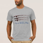 Grappig "Ik ben een REEL Man" met Geviste rijen T-shirt (Voorkant)