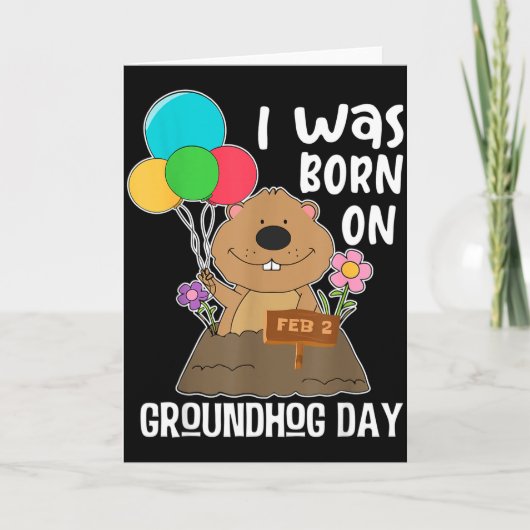 Grappig ik ben geboren op Groundhog Day  Kaart (Voorkant)