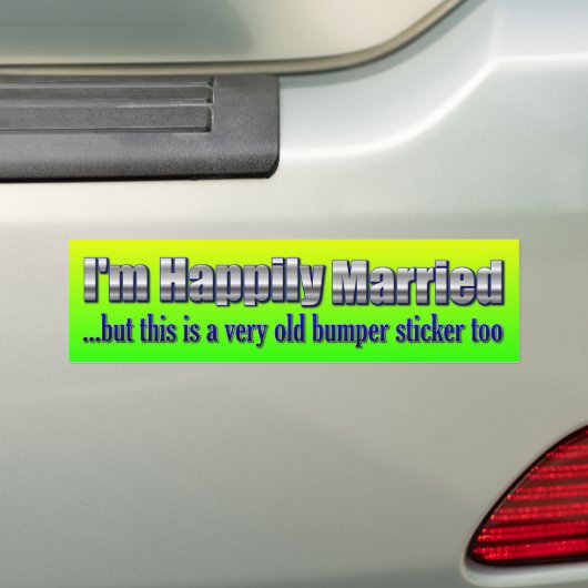 Grappig - Ik ben gelukkig getrouwd Bumpersticker (Op auto)