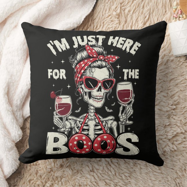 Grappig ik ben hier alleen voor de Boos Skeleton Kussen (Deken)