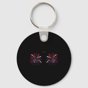 Grappig ik ben hier alleen voor het vuurwerk 4 jul sleutelhanger